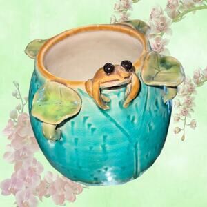 Turquoise Frog Pottery Mug